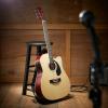 imageAshthorpe FullSize Dreadnought Cutaway AcousticElectric Guitar Bundle  Premium Tonewoods  BlueNatural