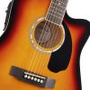 imageAshthorpe FullSize Dreadnought Cutaway AcousticElectric Guitar Bundle  Premium Tonewoods  BlueSunburst