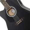 imageAshthorpe FullSize LeftHanded Dreadnought Cutaway AcousticElectric Guitar Bundle  Premium Tonewoods  BlackBlack