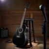 imageAshthorpe FullSize LeftHanded Dreadnought Cutaway AcousticElectric Guitar Bundle  Premium Tonewoods  BlackBlack