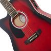 imageAshthorpe FullSize LeftHanded Dreadnought Cutaway AcousticElectric Guitar Bundle  Premium Tonewoods  BlackRed