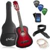 imageAshthorpe 30inch Beginner Acoustic Guitar Package Red Basic Starter Kit wGig Bag Strings Strap Tuner PicksRed