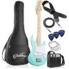 imageAshthorpe 30inch Beginner Electric Guitar Kit with Amplifier Pink Basic Starter Package wGig Bag Strings Strap PicksTeal