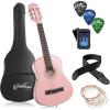 imageAshthorpe 38inch Beginner Acoustic Guitar Package Black Basic Starter Kit wGig Bag Strings Strap Tuner Pitch Pipe PicksPink