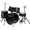 imageAshthorpe 5Piece Complete Full Size Adult Drum Set with Remo Batter Heads  BlackBlack