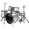 imageAshthorpe 5Piece Complete Full Size Adult Drum Set with Remo Batter Heads  BlackSilver