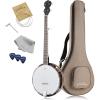 imageAshthorpe 5String Banjo  Full Size with 24 Brackets Closed Back Mahogany Resonator Geared 5th Tuner Padded Gig Bag5String  Left Handed