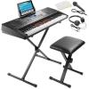imageAshthorpe 61Key Digital Electronic Keyboard Piano with Light Up Keys Beginner Kit Includes Stand Stool Headphones Mic and Keynote Stickers