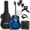 imageAshthorpe FullSize Dreadnought Acoustic Electric Guitar Package with 10 Watt Amp  BlackBlue