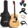 imageAshthorpe FullSize Dreadnought AcousticElectric Guitar Bundle  Premium Tonewoods  BlackNatural