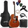imageAshthorpe FullSize Dreadnought Cutaway Acoustic Electric Guitar Package with 10 Watt Amp  SunburstBrown