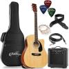 imageAshthorpe FullSize Dreadnought Cutaway Acoustic Electric Guitar Package with 10 Watt Amp  SunburstNatural