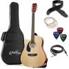 imageAshthorpe FullSize LeftHanded Dreadnought Cutaway AcousticElectric Guitar Bundle  Premium Tonewoods  BlackNatural