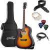 imageAshthorpe FullSize LeftHanded Dreadnought Cutaway AcousticElectric Guitar Bundle  Premium Tonewoods  BlackSunburst