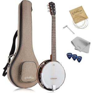 imageAshthorpe 6String Banjo  Full Size with 24 Brackets Closed Back Mahogany Resonator