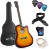 imageAshthorpe 41inch Beginner Cutaway Acoustic Guitar Package Sunburst Full Size Basic Starter Kit wGig Bag Strings Strap Tuner Picks