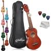 imageAshthorpe Soprano Ukulele for Beginners  Black 21inch 4 String Uke Starter Bundle Kit for Kids with Gig Bag Cloth and PicksMahogany