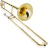 imageAshthorpe Bb Tenor Slide Trombone with Gold Lacquer Finish  Includes Case Mouthpiece Gloves Cleaning Cloth Slide GreaseGold Lacquer