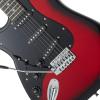 imageAshthorpe 39Inch Left Handed Electric Guitar RedBlack FullSize Guitar Kit with Padded Gig Bag Tremolo Bar Strap Strings Cable Cloth PicksRedBlack