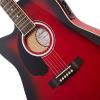 imageAshthorpe FullSize LeftHanded Cutaway Thinline AcousticElectric Guitar Package  Premium Tonewoods  BlueRed
