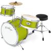 imageAshthorpe 3Piece Complete Drum Set  Beginner Kit with 14 Bass Adjustable Throne Cymbal Pedal amp Drumsticks  PurpleGreen
