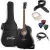 imageAshthorpe FullSize LeftHanded Cutaway Thinline AcousticElectric Guitar Package  Premium Tonewoods  BlueBlack