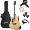 imageAshthorpe FullSize LeftHanded Cutaway Thinline AcousticElectric Guitar Package  Premium Tonewoods  BlueNatural