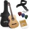 imageAshthorpe 39inch FullSize Classical Acoustic Guitar Premium Tonewoods with Classic Natural Finish Nylon Strings Gig Bag Strap Picks